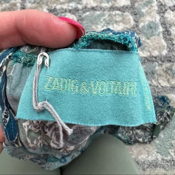 Zadig & Voltaire womens Root Printed Dress Asymmetrical size medium - Picture 11 of 13